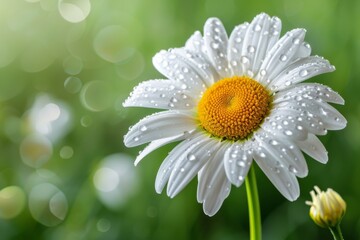 Wall Mural - Wet flower in field