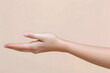 © Oksana_Latysheva - Cupped hand, palm gesture mockup isolated on white background
