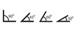© Paolo - Different angle icons set vector illustration. Abstract math degree collection of geometric angles, simple black line various signs for learning mathematics, geometry and trigonometry