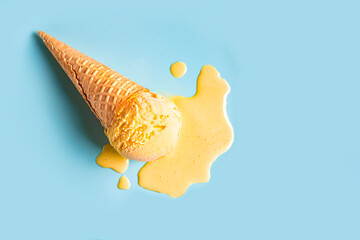 Wall Mural - Melted Yellow Ice Cream Cone