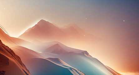 Wall Mural - Misty Mountains at Dawn