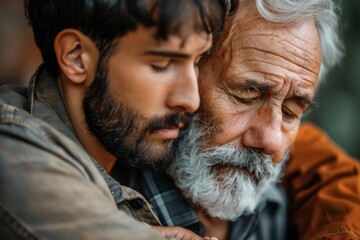 Canvas Print - Two men staring at a cellphone