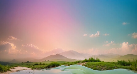 Wall Mural - Dreamy Landscape with a Pool of Water