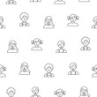 © palau83 - Kids different user profile. Seamless pattern. Coloring Page. Pretty girl and boy. Young people. Vector drawing. Design ornaments.