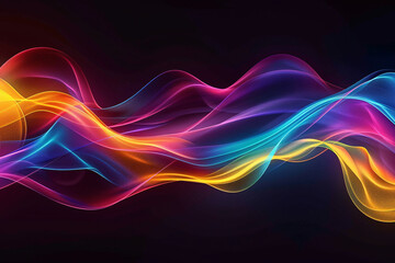 Wall Mural - a colorful smoke on a black background