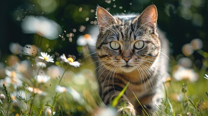 Canvas Print - cat in the grass