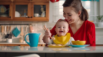 Poster - The baby and mother breakfast