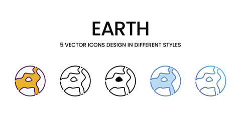 Sticker - Earth icons vector set stock illustration.