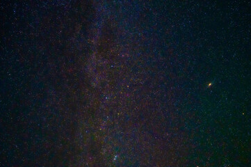 Wall Mural - starry night sky with Milky way and shooting stars, meteorites and comets