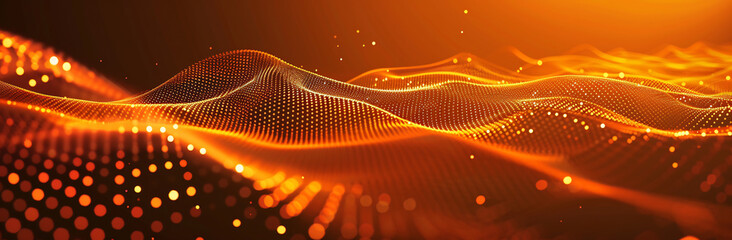 Abstract Orange Digital Wave