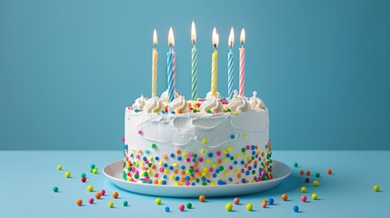 Canvas Print - The Birthday Cake with Candles