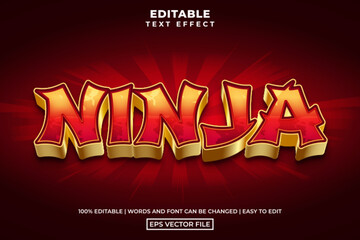 Ninja 3d style editable text effect template