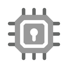 Wall Mural - keyhole on processor, concept icon of secure processor