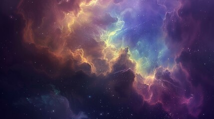 Wall Mural - majestic cosmic nebula: a vibrant interstellar cloudscape