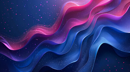 Wall Mural - abstract, flowing, blue and pink, wavy, background with glitter, particles, and a touch of sparkle, 