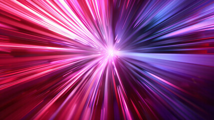 Fototapete - Vibrant pink and purple light rays exploding from a central point