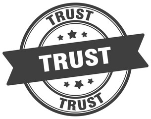 trust stamp. trust label on transparent background. round sign