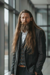 Wall Mural - Viking Man with Long Hair, Modern days Viking, A way of life, call of the wild, A new kind of beauty.