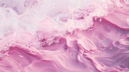 Wall Mural - A vibrant pink foam up close, resembling a gentle wave