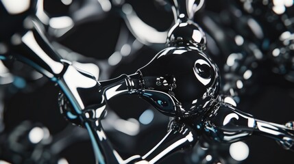 close-up view of a structure that resembles a molecular model