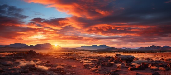 Poster - Beautiful desert sunrise view