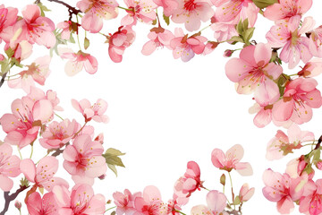 Wall Mural - PNG Dreamy cherry blossoms as a natural border flower petal plant.