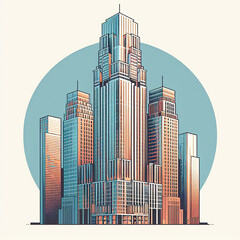 skyscraper office building abstract backgrounds illustration