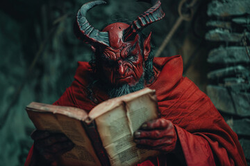 Wall Mural - Generated with AI image of terrifying monster demonic creature