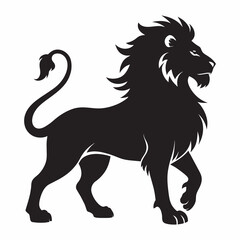  lion animals silhouette vector icon