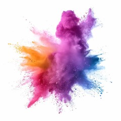 Leinwandbilder - Abstract powder splatted background. Colorful powder explosion on white background. Colored cloud. Colorful dust explode.