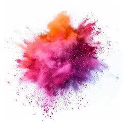 Leinwandbilder - Abstract powder splatted background. Colorful powder explosion on white background. Colored cloud. Colorful dust explode.