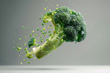 Wall Mural - Fresh broccoli on a fork