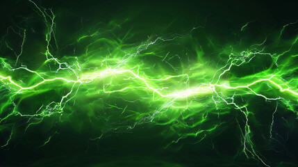 Aufkleber - Energetic green plasma with abstract lightning bolts, evoking high energy