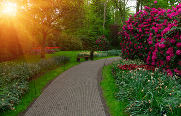 Sticker - Garden stone path in a botanical garden