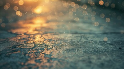 Aufkleber - Empty space of Concrete floor grunge texture with light bokeh in background.