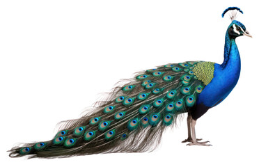 Canvas Print - PNG Peacock animal bird spreading.