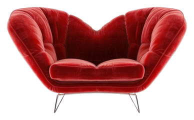 Wall Mural - PNG Red heart shape sofa furniture armchair cushion.