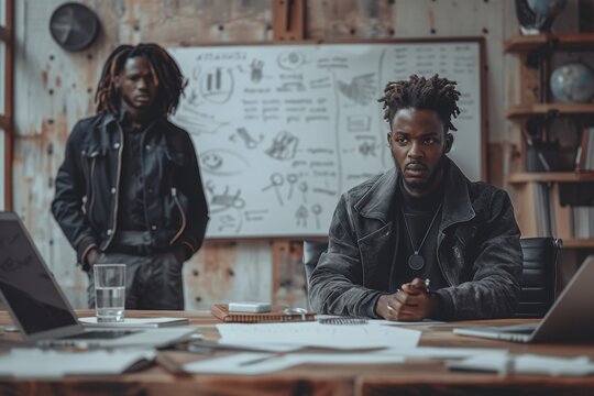 two african american men working on project