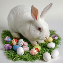 Poster - easter bunny and eggs