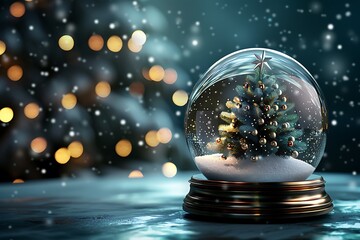 Poster - Christmas empty glass snow globe