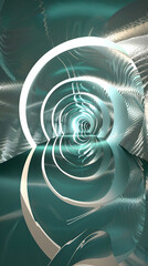 Intricate spiral pattern created through digital technology