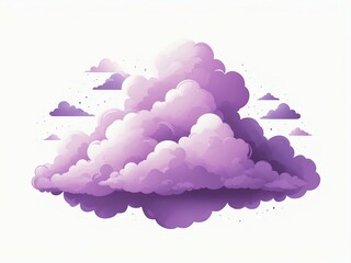 Sticker - purple cloud clipart on plain white background cartoon clipart on plain white background