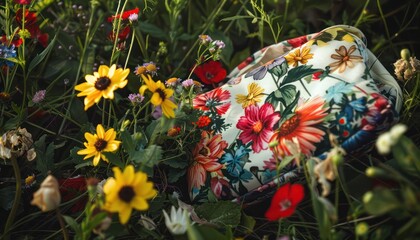 Poster - flowers in a garden