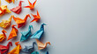 © Rodolphe - Colorful animals origami on color background with copy space
