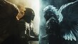 © HPMP Studio - Angel Knight versus dark knight with dramatic background