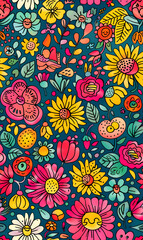 Seamless pattern of flower.