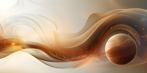 Wall Mural - 2d panoramic space wallpaper featuring abstract gradient planets for web design. concept space art, 