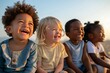 © Ilja - Multicultural kids in vibrant park for children s product ads with soft tones and joyous expressions