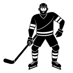 Wall Mural - Hockey player silhouette vector illustration 