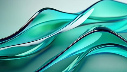 Wall Mural - Wavy Glass Shapes Background 